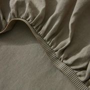 Ravello Linen Fitted Sheet - Caper | Weave Home Bed Linen gallery detail image