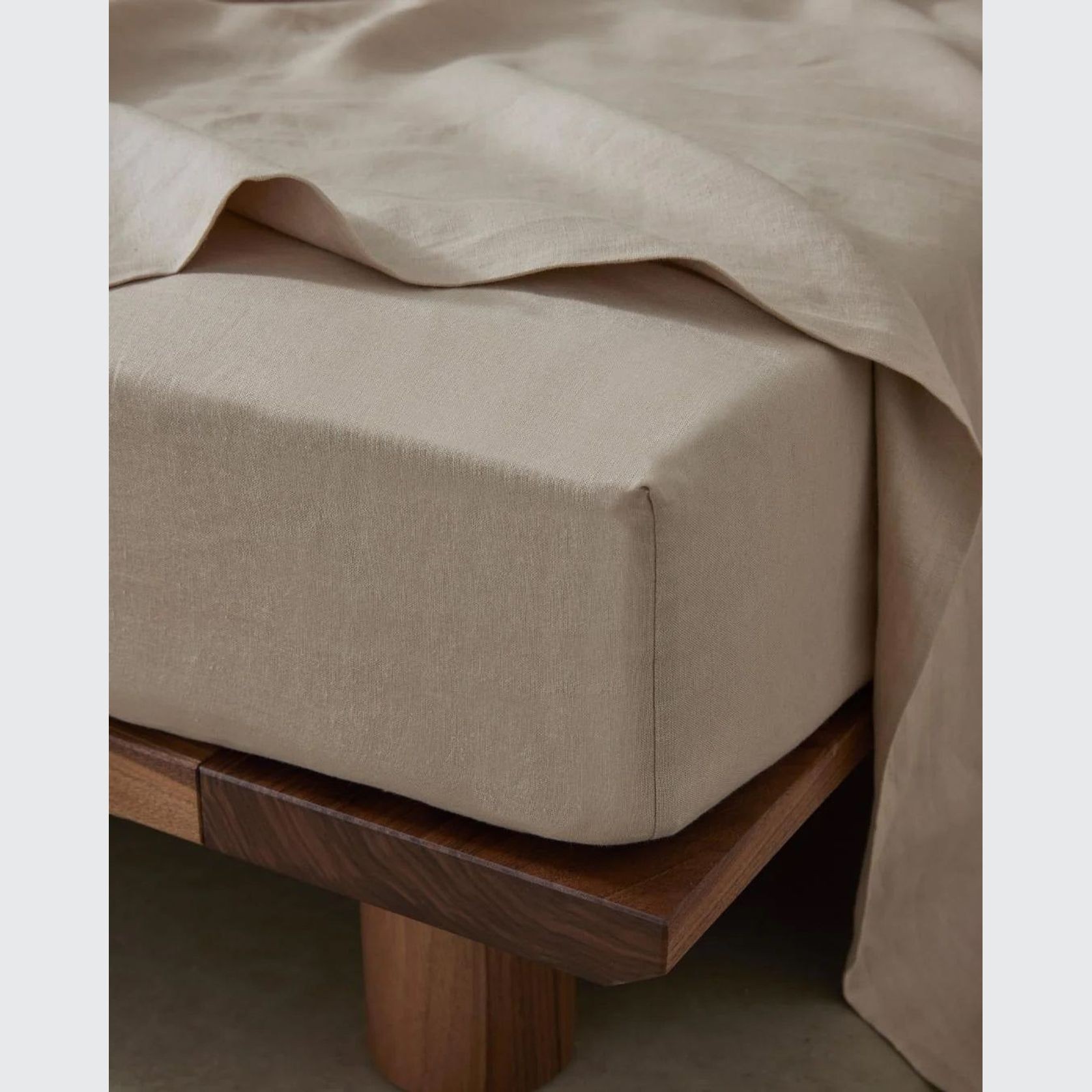 Ravello Linen Fitted Sheet - Shell | Weave Home Bed Linen gallery detail image