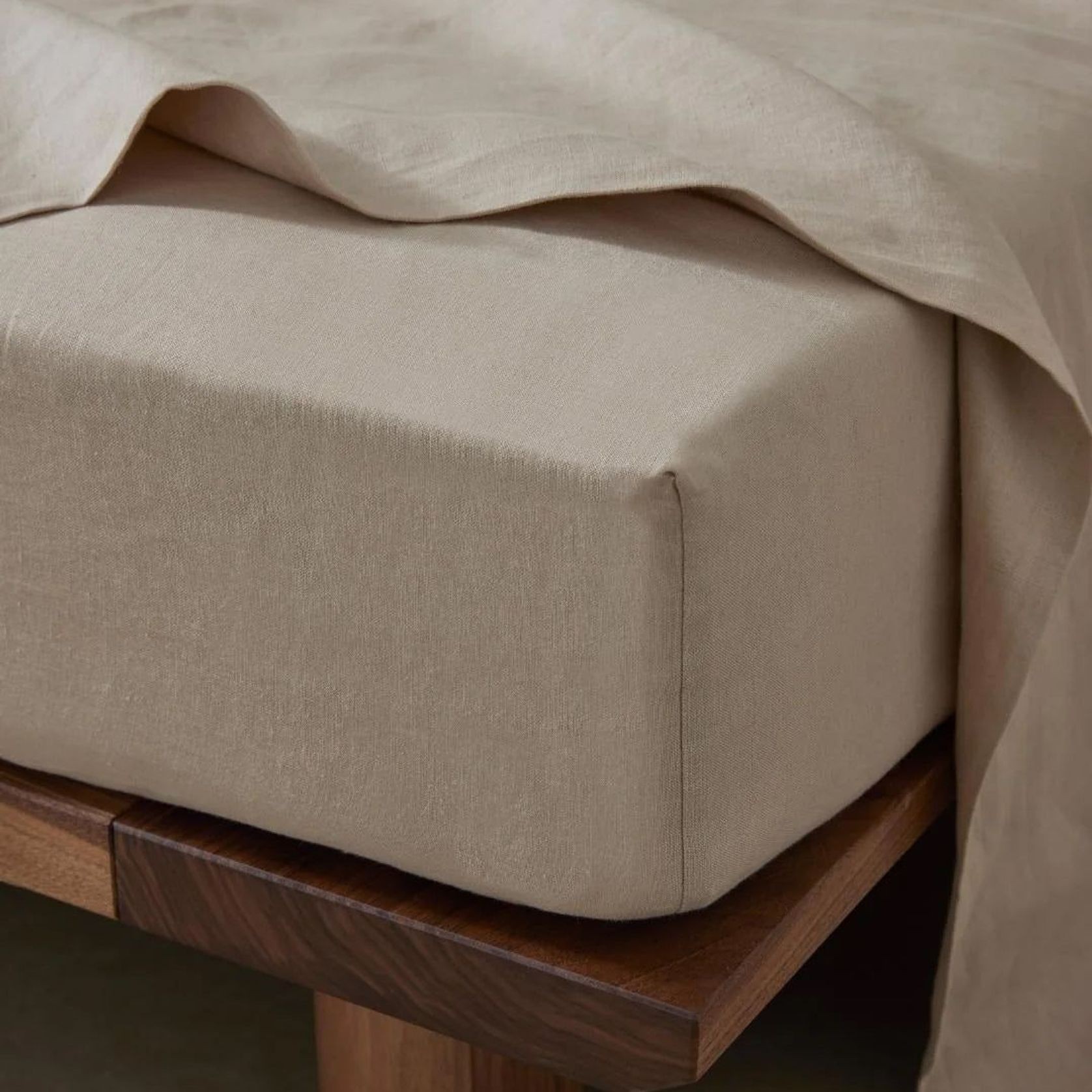 Ravello Linen Fitted Sheet - Shell | Weave Home Bed Linen gallery detail image