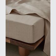 Ravello Linen Fitted Sheet - Shell | Weave Home Bed Linen gallery detail image