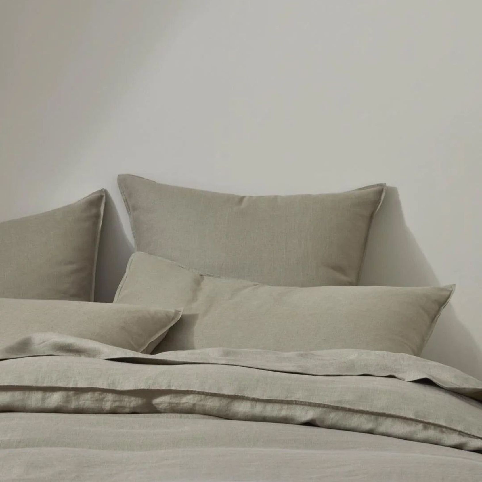 Ravello Linen Fitted Sheet - Caper | Weave Home Bed Linen gallery detail image