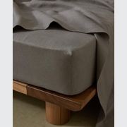Ravello Linen Flat Sheet - Charcoal | Weave Home Bed Linen gallery detail image