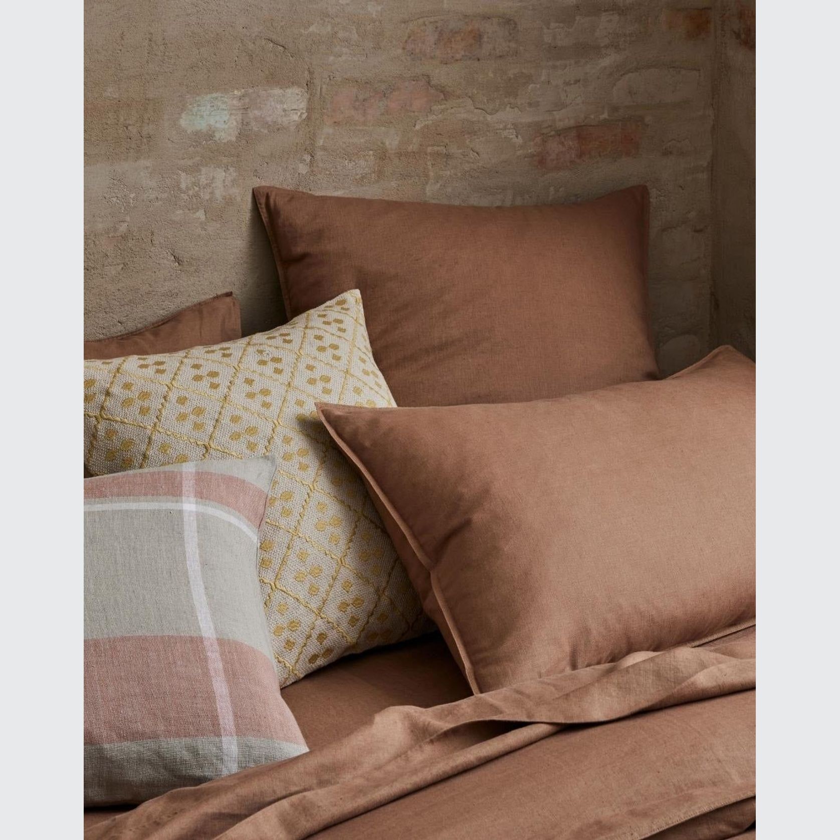 Ravello Linen Fitted Sheet - Biscuit | Weave Home Bed Linen gallery detail image