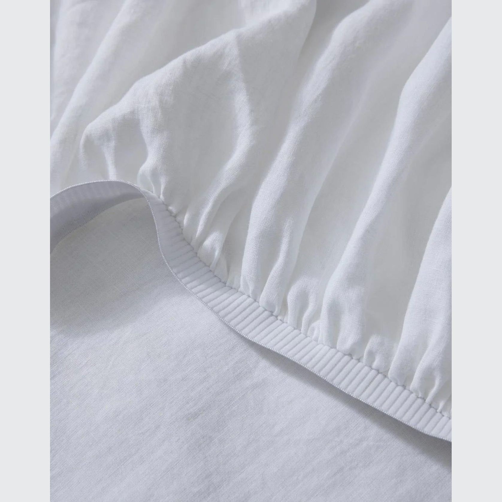 Ravello Linen Fitted Sheet - White | Weave Home Bed Linen gallery detail image