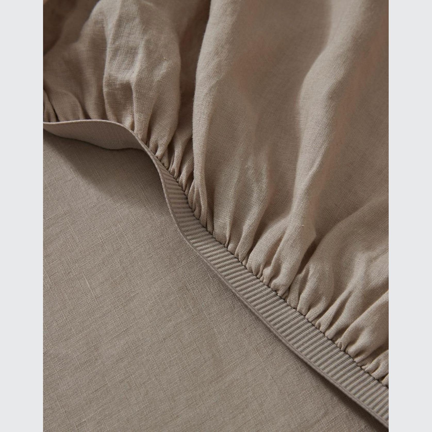 Ravello Linen Fitted Sheet - Shell | Weave Home Bed Linen gallery detail image