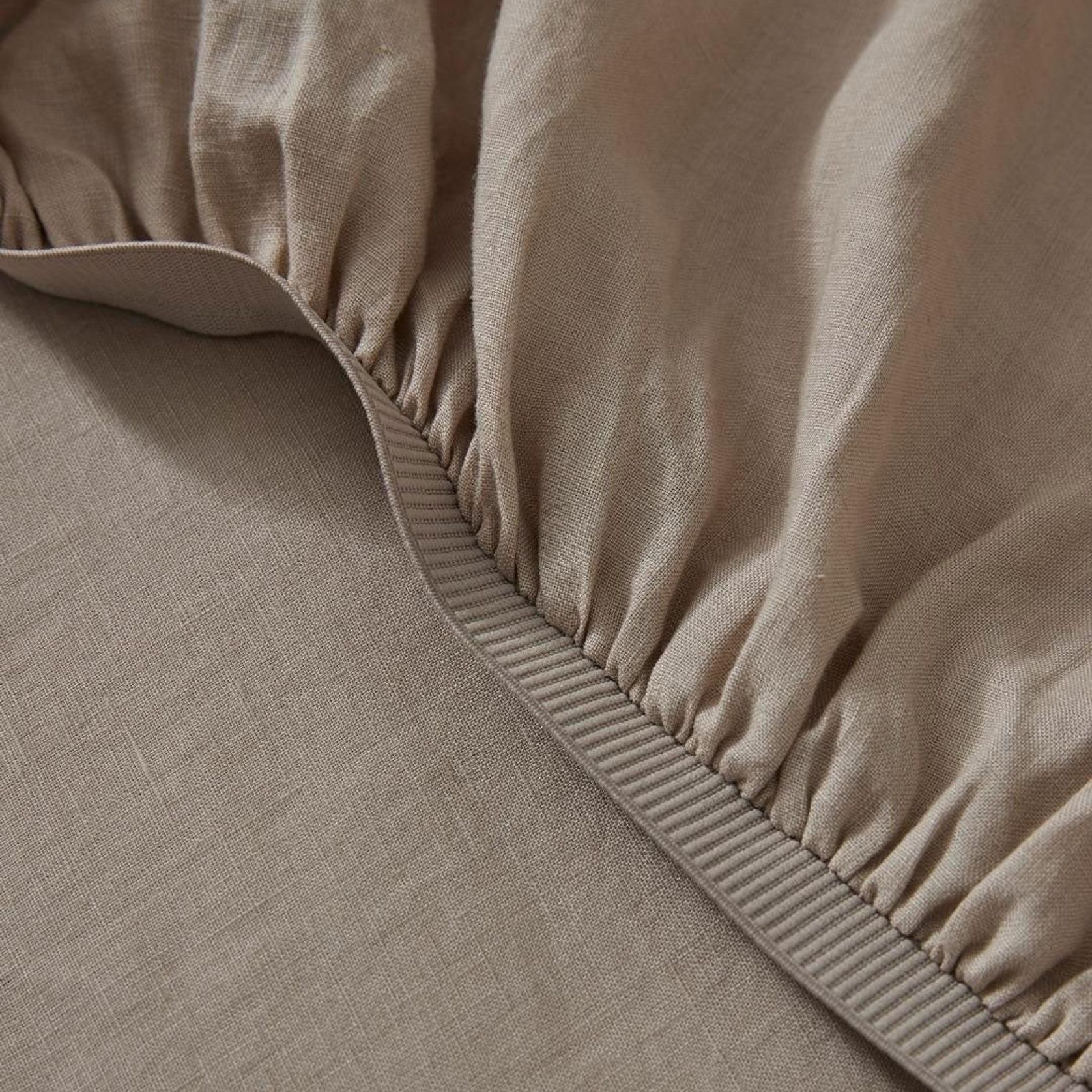 Ravello Linen Fitted Sheet - Shell | Weave Home Bed Linen gallery detail image