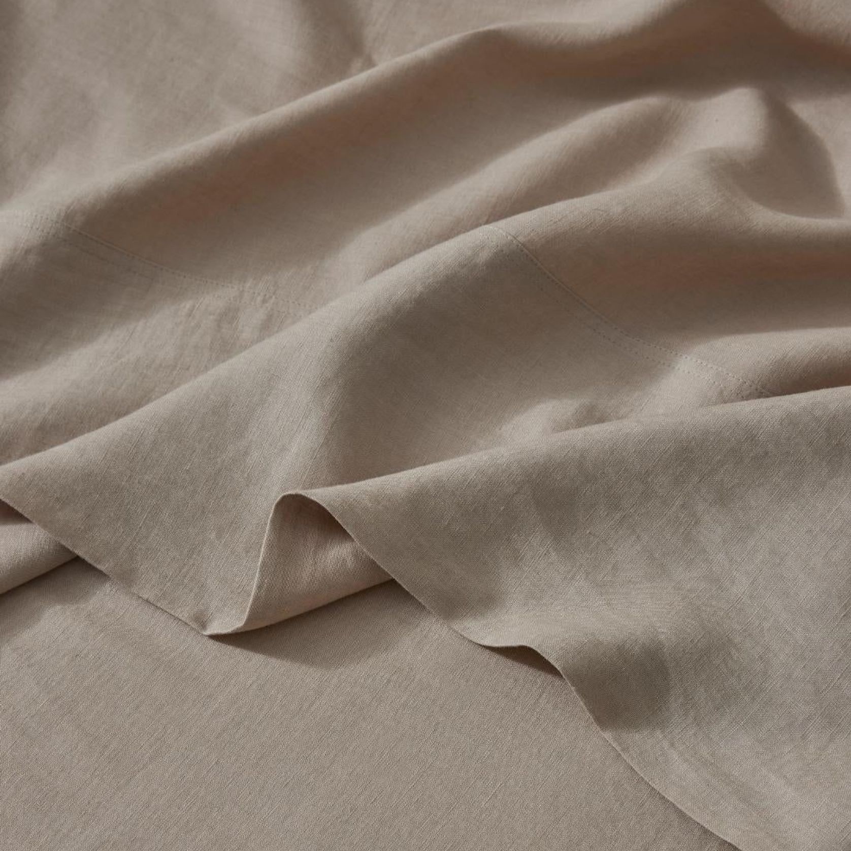 Ravello Linen Fitted Sheet - Shell | Weave Home Bed Linen gallery detail image