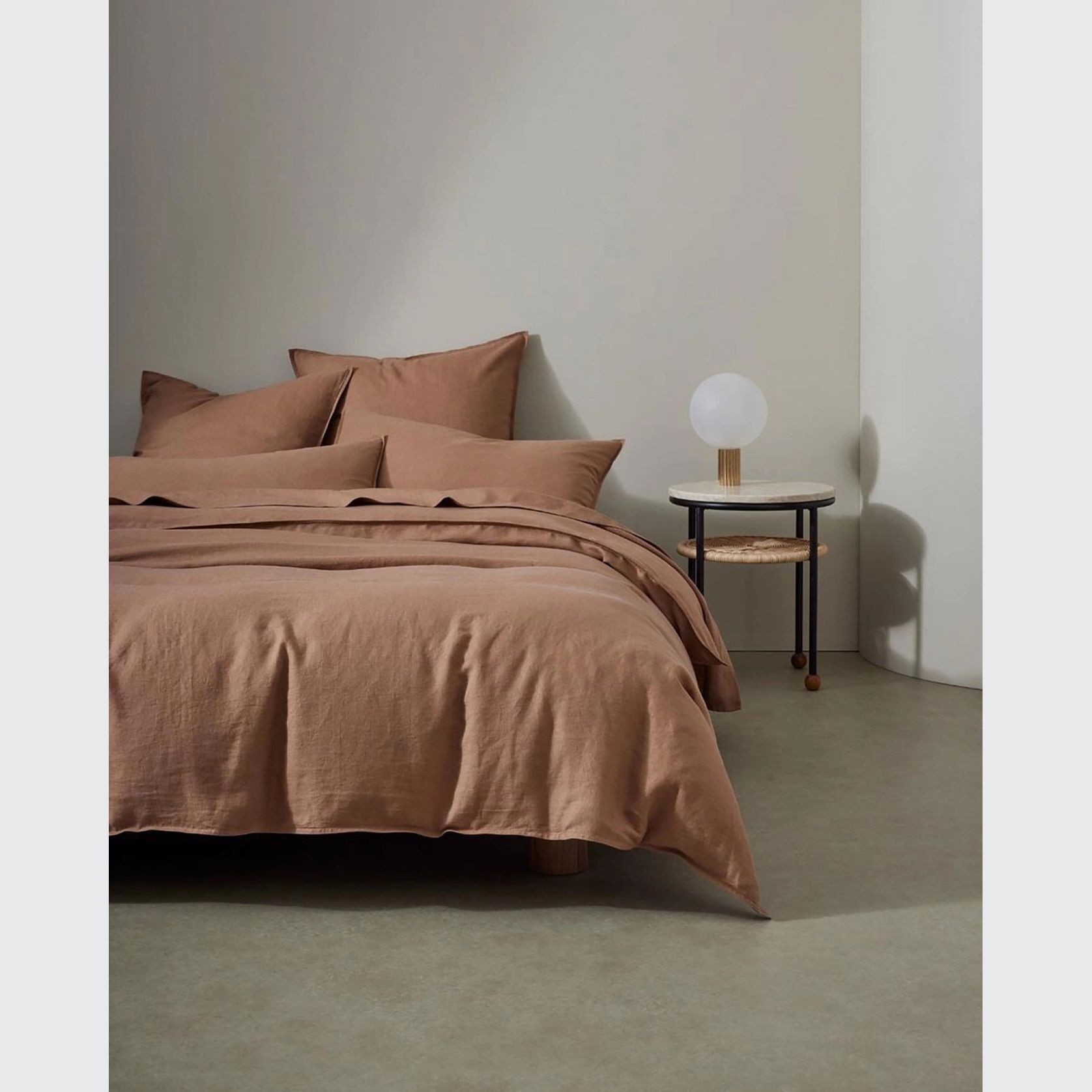 Ravello Linen Fitted Sheet - Biscuit | Weave Home Bed Linen gallery detail image