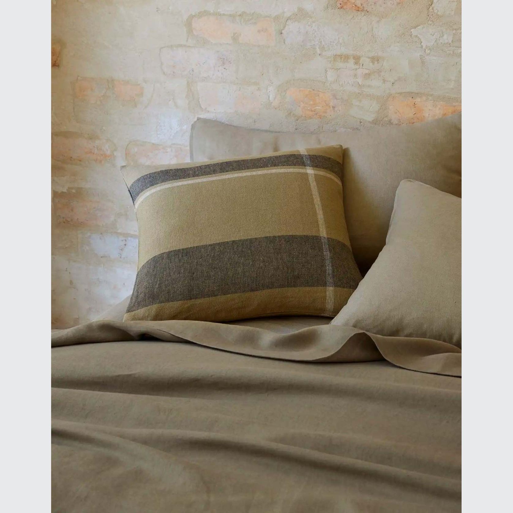 Ravello Linen Fitted Sheet - Caper | Weave Home Bed Linen gallery detail image