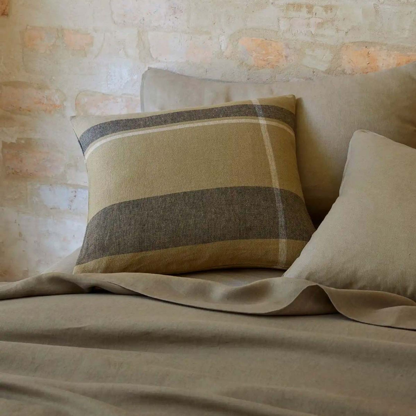 Ravello Linen Fitted Sheet - Caper | Weave Home Bed Linen gallery detail image