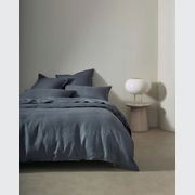 Ravello Linen Flat Sheet - Denim | Weave Home Bed Linen gallery detail image