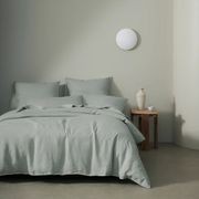 Ravello Linen Fitted Sheet - Sage  | Weave Home Bed Linen gallery detail image