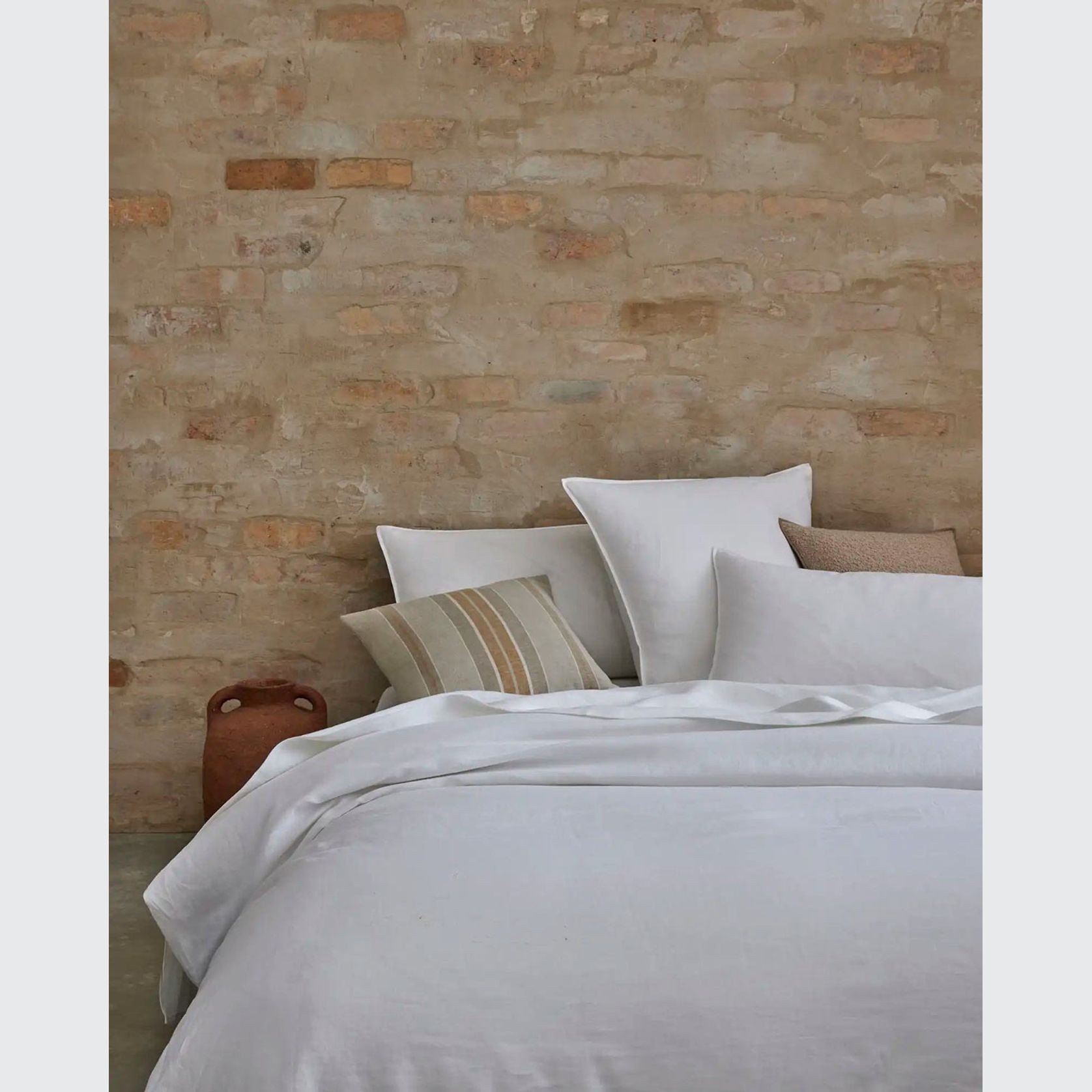 Ravello Linen Flat Sheet - White | Weave Home Bed Linen gallery detail image