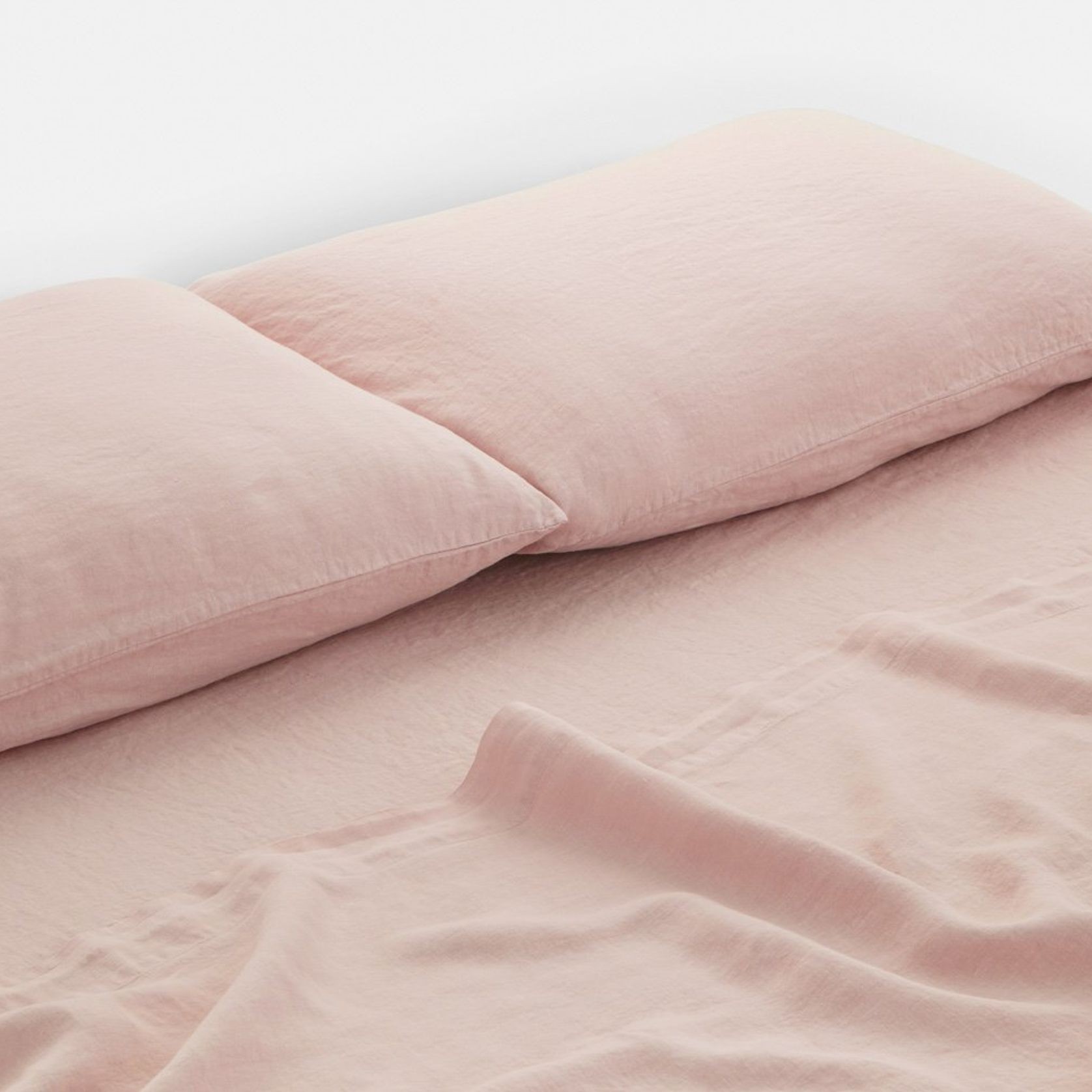 Linen Fitted Sheets Blush King-Single gallery detail image