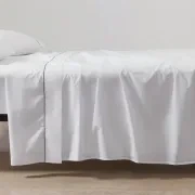 Cotton Percale Flat Sheets with Piping gallery detail image