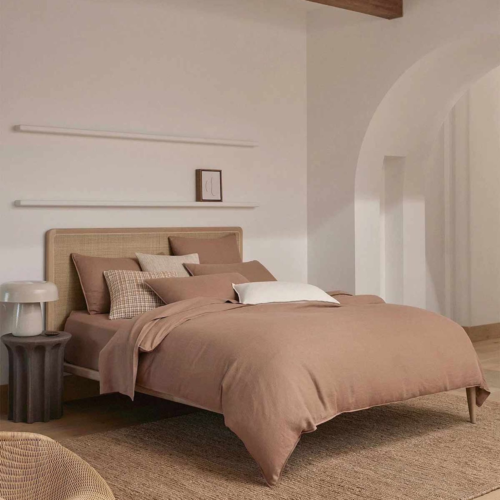 Ravello Linen Flat Sheet - Biscuit | Weave Home Bed Linen gallery detail image