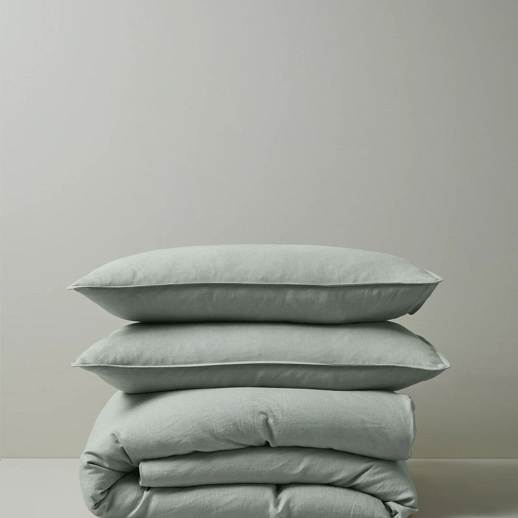 Ravello Linen Quilt Cover - Sage | Weave Home Bed Linen gallery detail image
