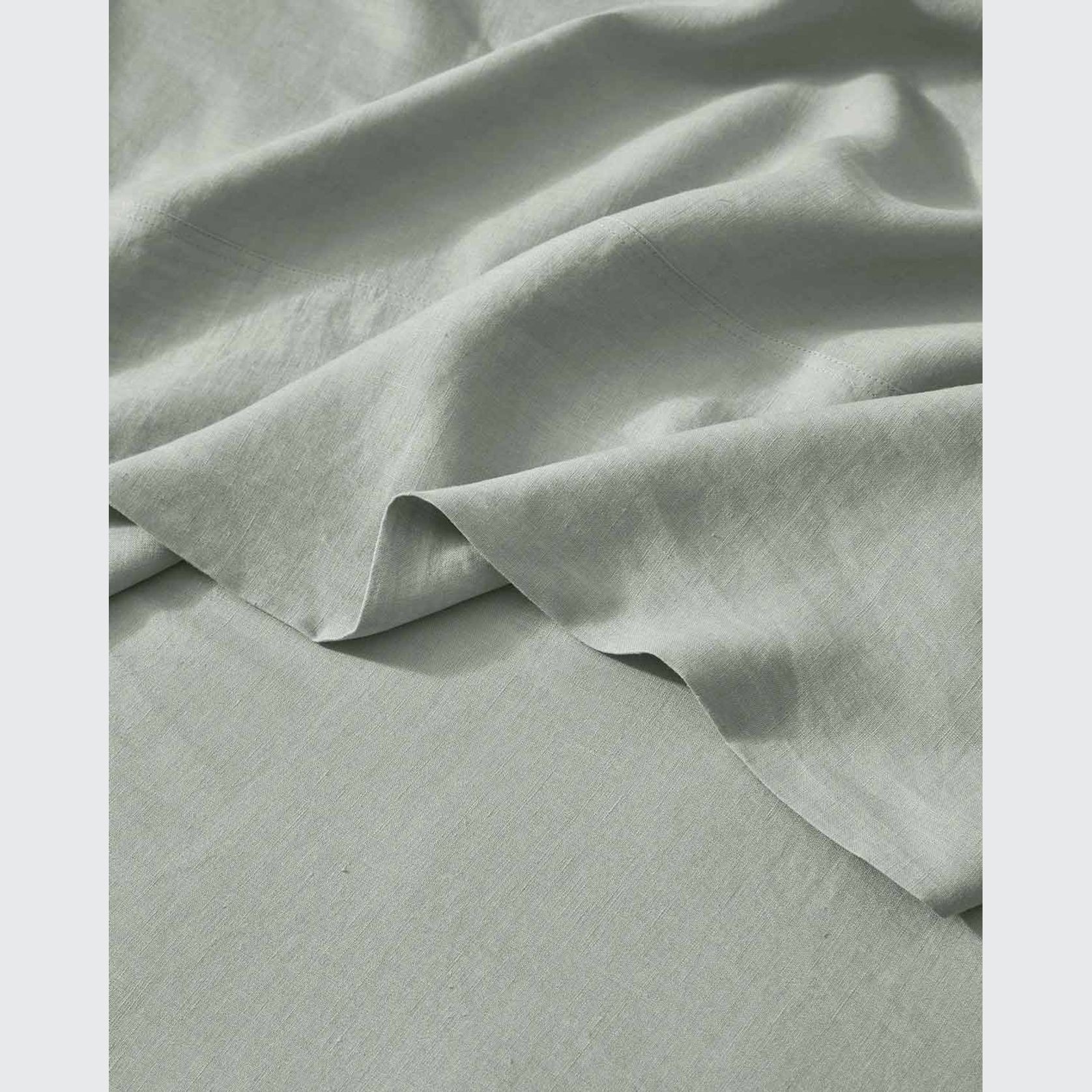 Ravello Linen Fitted Sheet - Sage  | Weave Home Bed Linen gallery detail image
