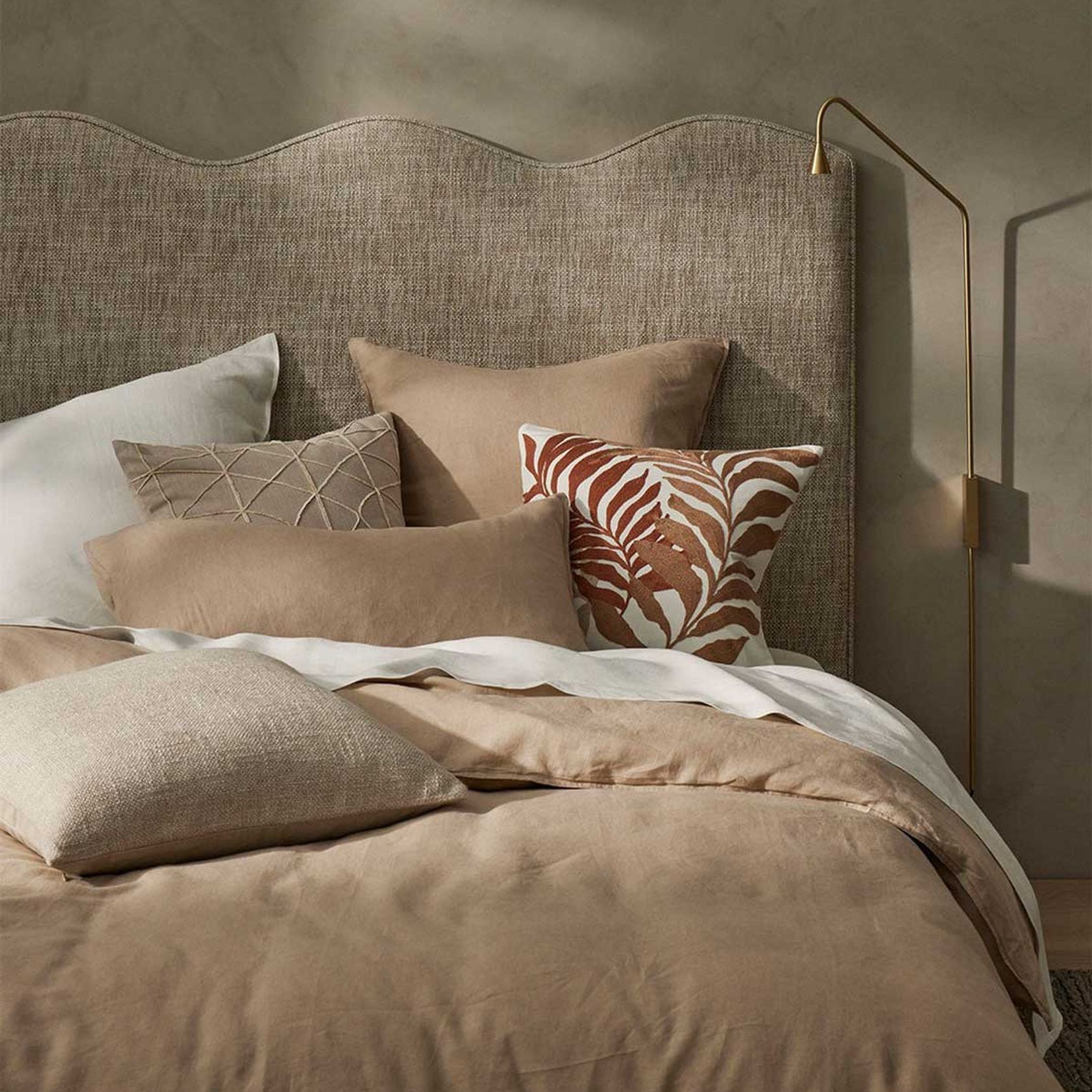 Ravello Linen Flat Sheet - Shell | Weave Home Bed Linen gallery detail image