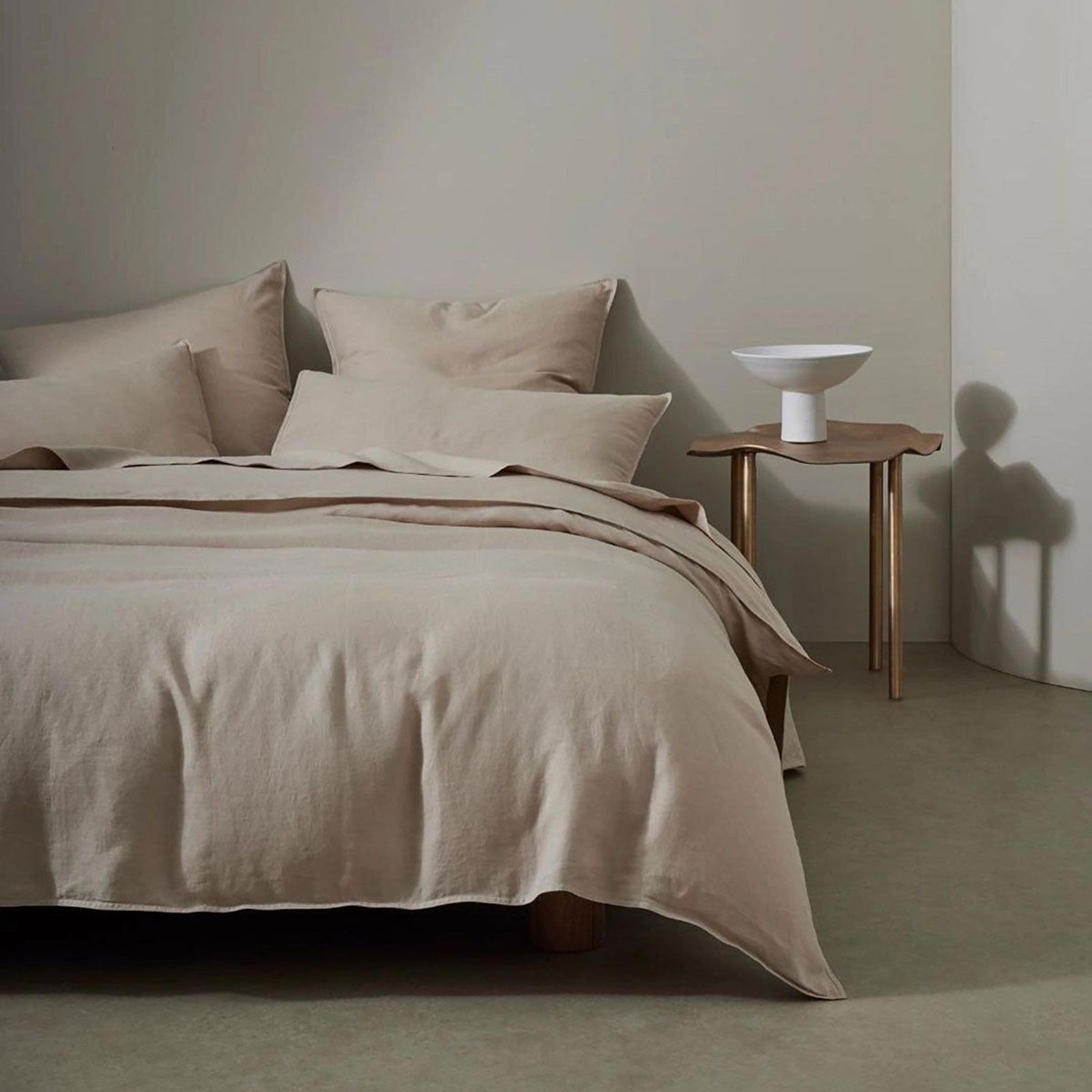 Ravello Linen Flat Sheet - Shell | Weave Home Bed Linen gallery detail image