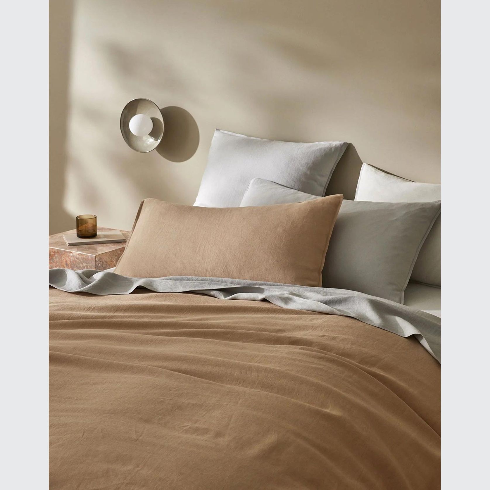 Ravello Linen Flat Sheet - Silver | Weave Home Bed Linen gallery detail image
