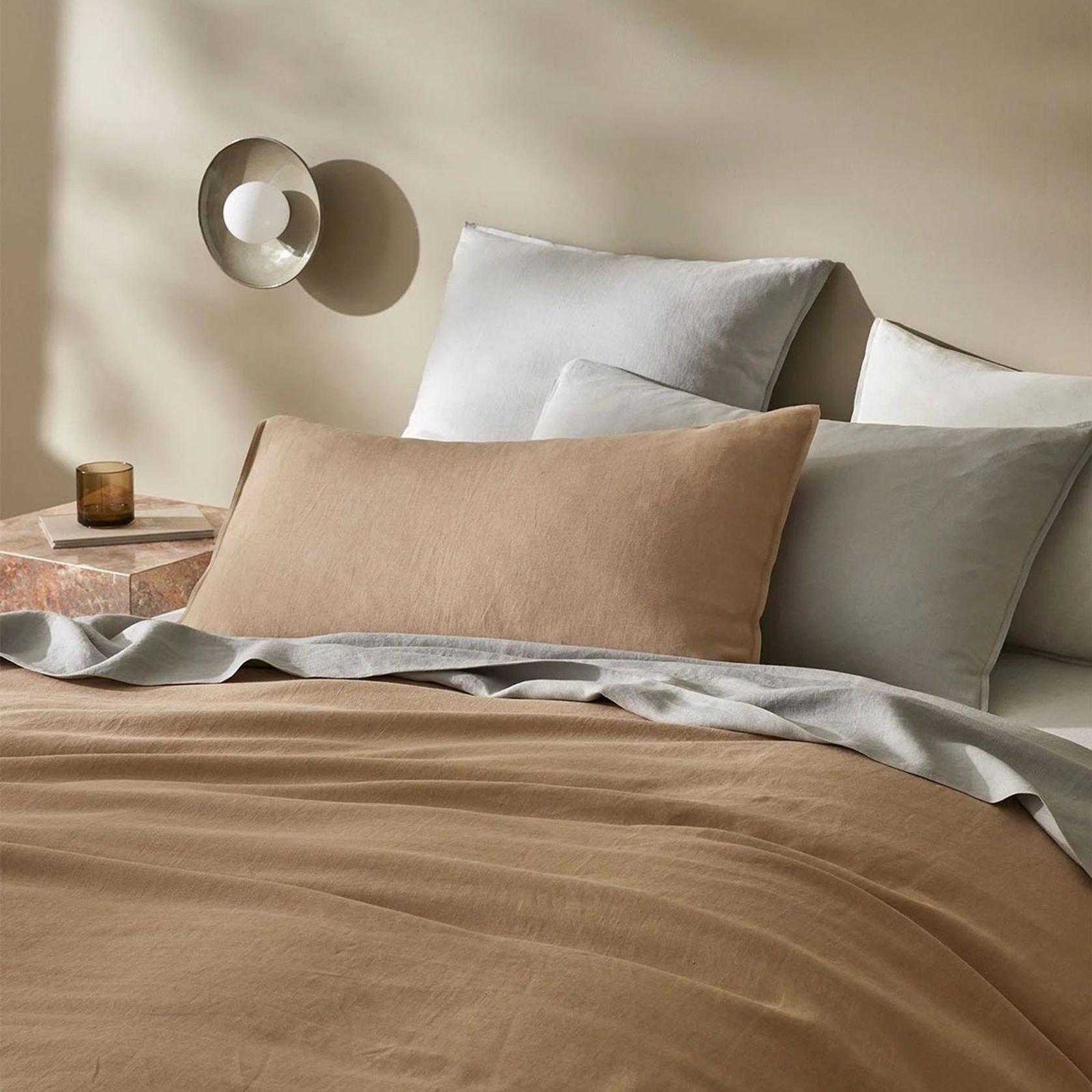 Ravello Linen Flat Sheet - Silver | Weave Home Bed Linen gallery detail image