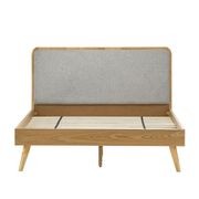 Stella Queen Bed Frame | Light Grey & Natural Oak gallery detail image