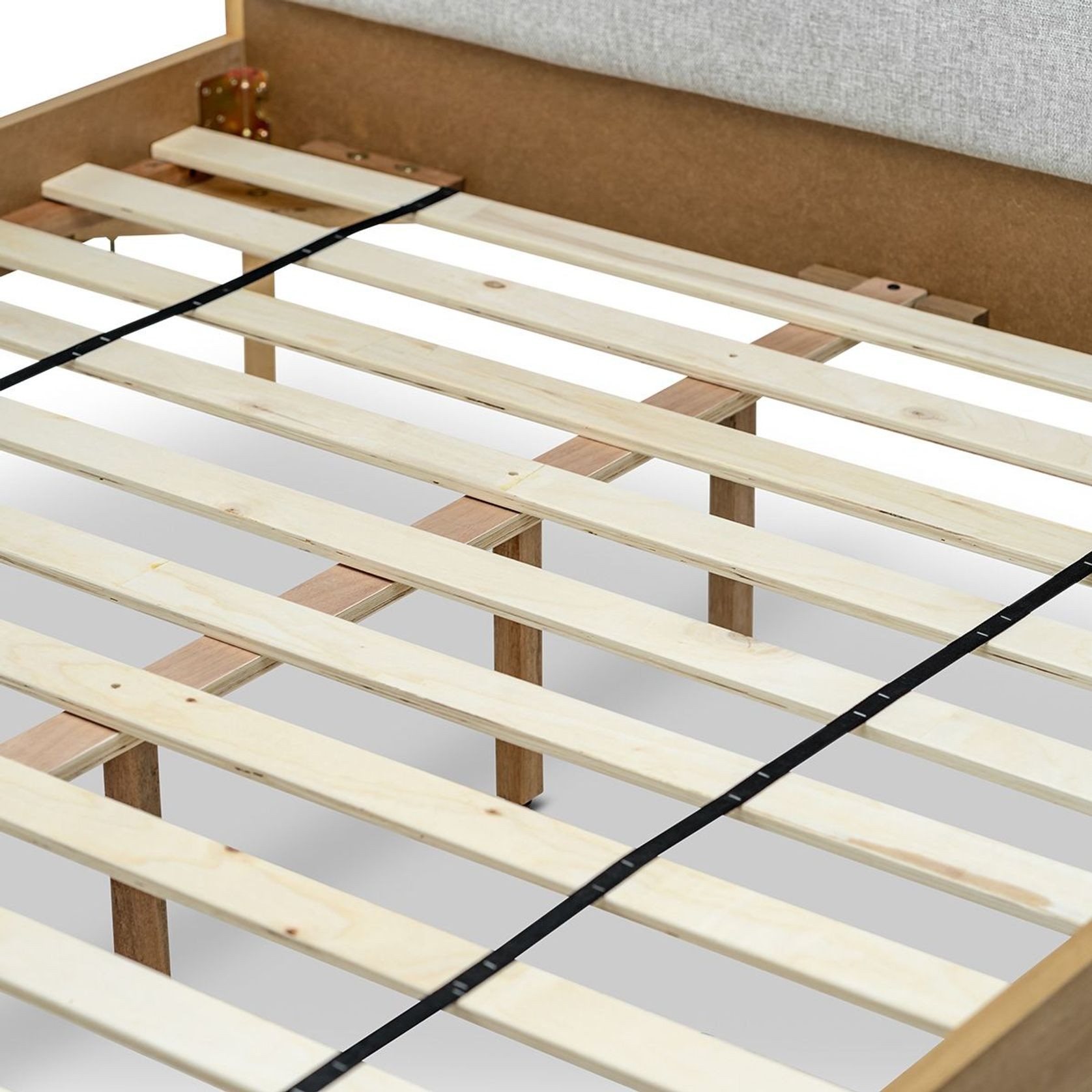 Stella Queen Bed Frame | Light Grey & Natural Oak gallery detail image