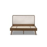 Stella Queen Bed Frame | Light Beige & Walnut gallery detail image