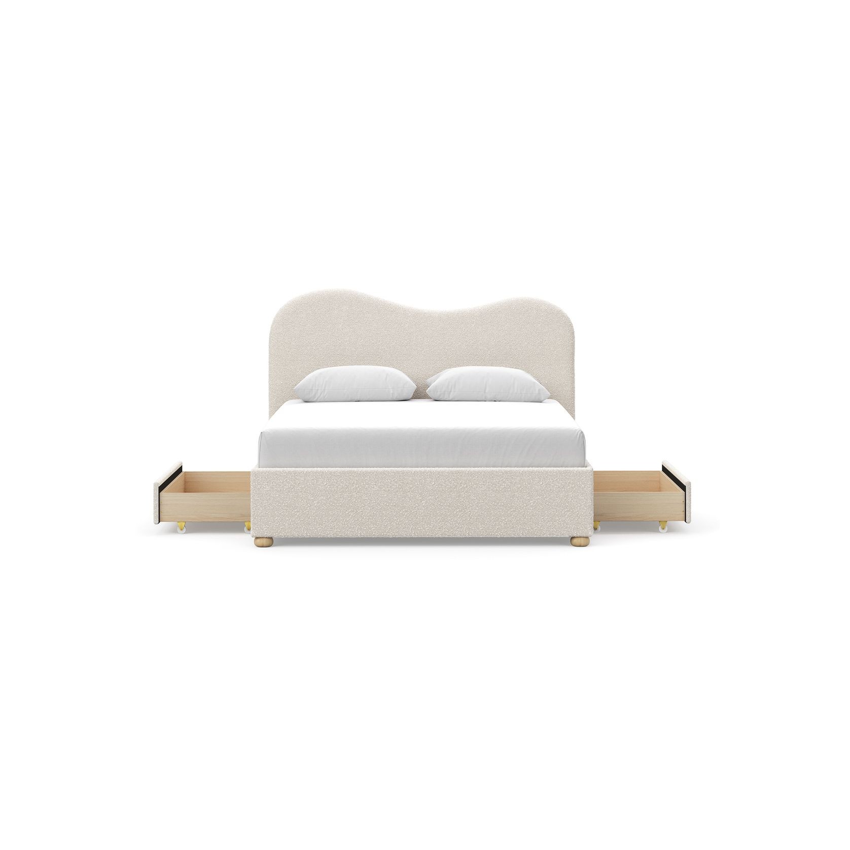 Aira Queen 2 Drawer Storage Bed Frame | Cream Boucle gallery detail image