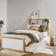 Myer King Single Bed with Storage | Natural Hardwood gallery detail image