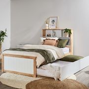 Myer King Single Bed with Trundle | Natural Hardwood gallery detail image