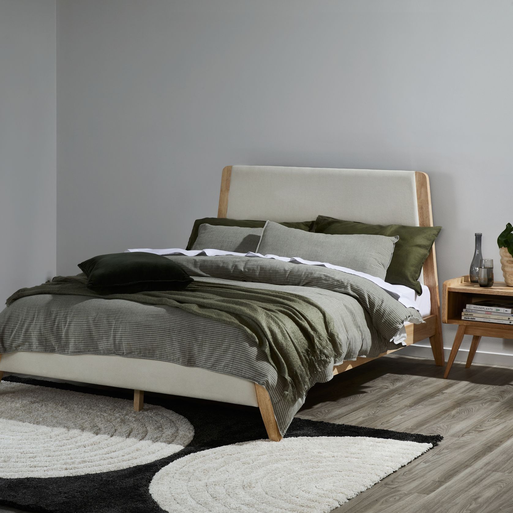 Finn Double Size Bed Frame | Natural Hardwood gallery detail image