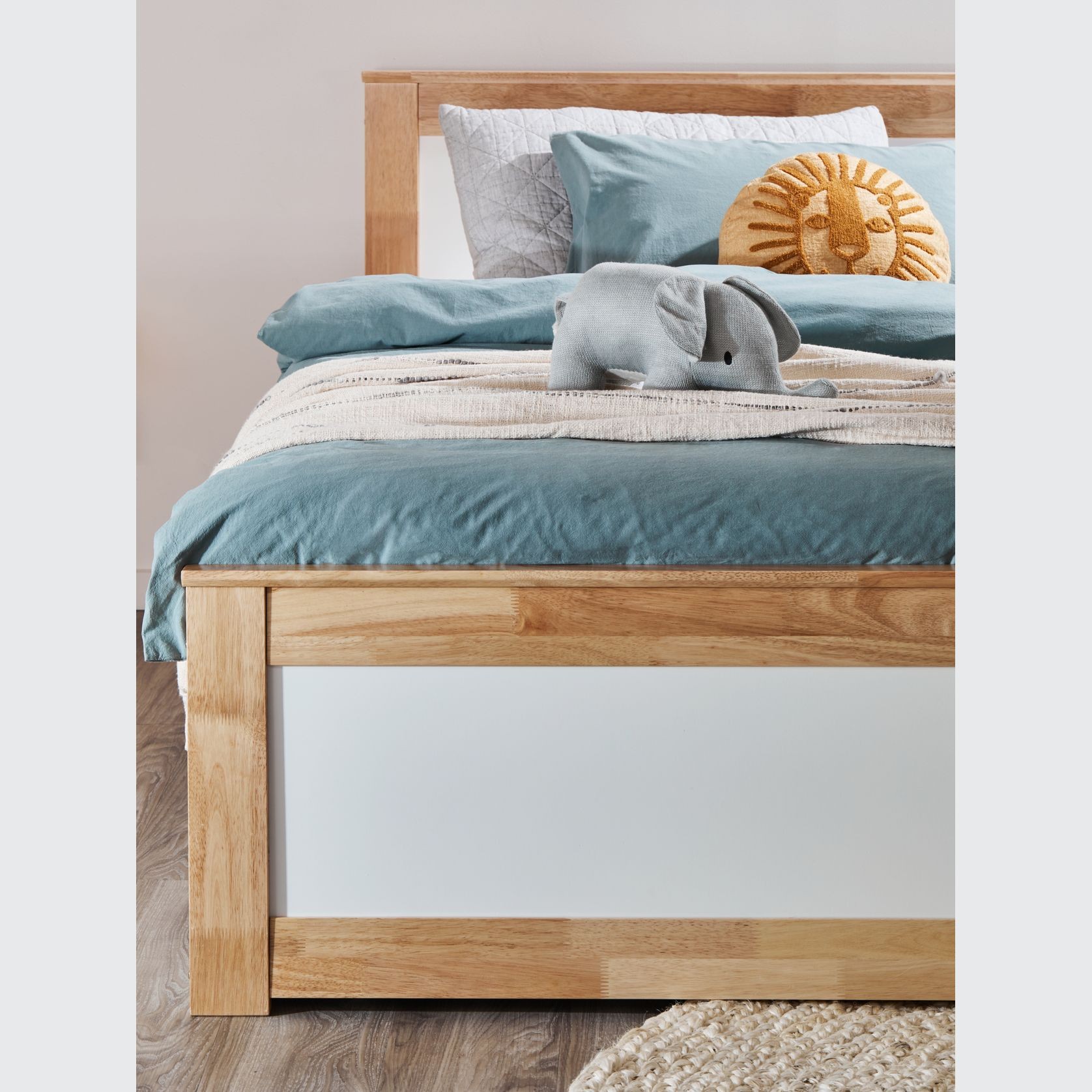 Coco Single Bed with Storage | Natural Hardwood Frame gallery detail image