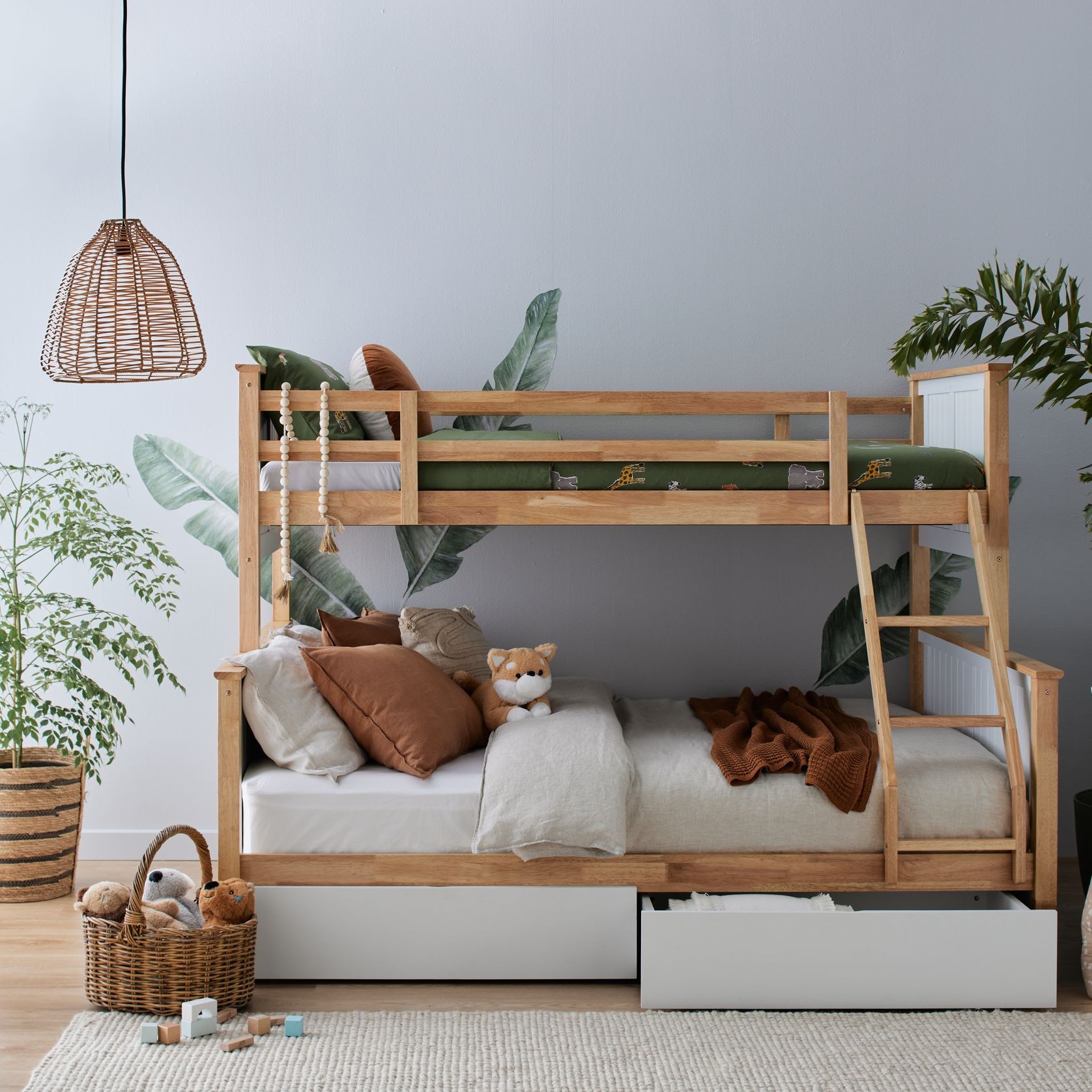 Myer Triple Bunk Bed with Storage | Hardwood Frame gallery detail image