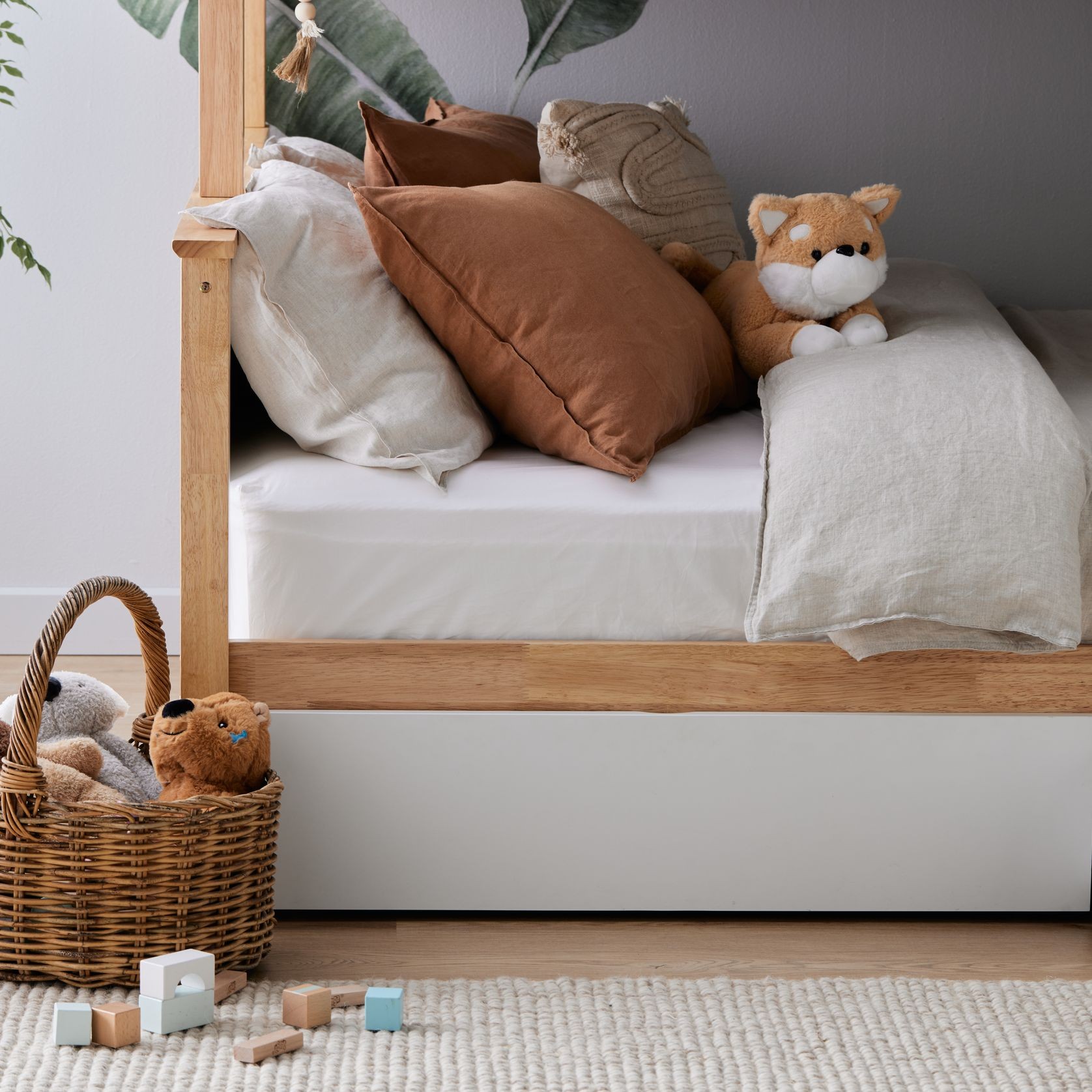 Myer Triple Bunk Bed with Storage Hardwood Frame ArchiPro AU