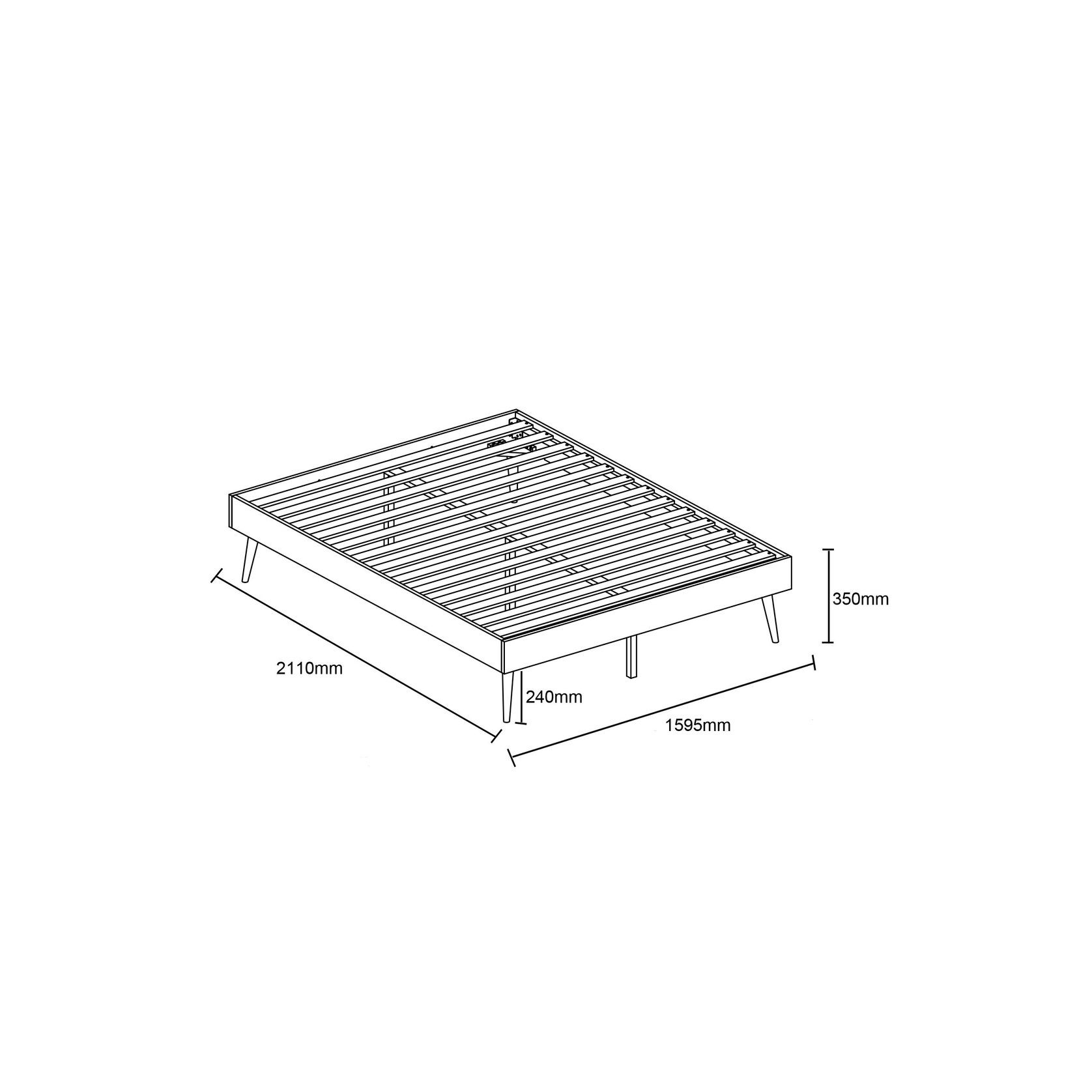 Franki Queen Hardwood Bed Base Walnut ArchiPro AU