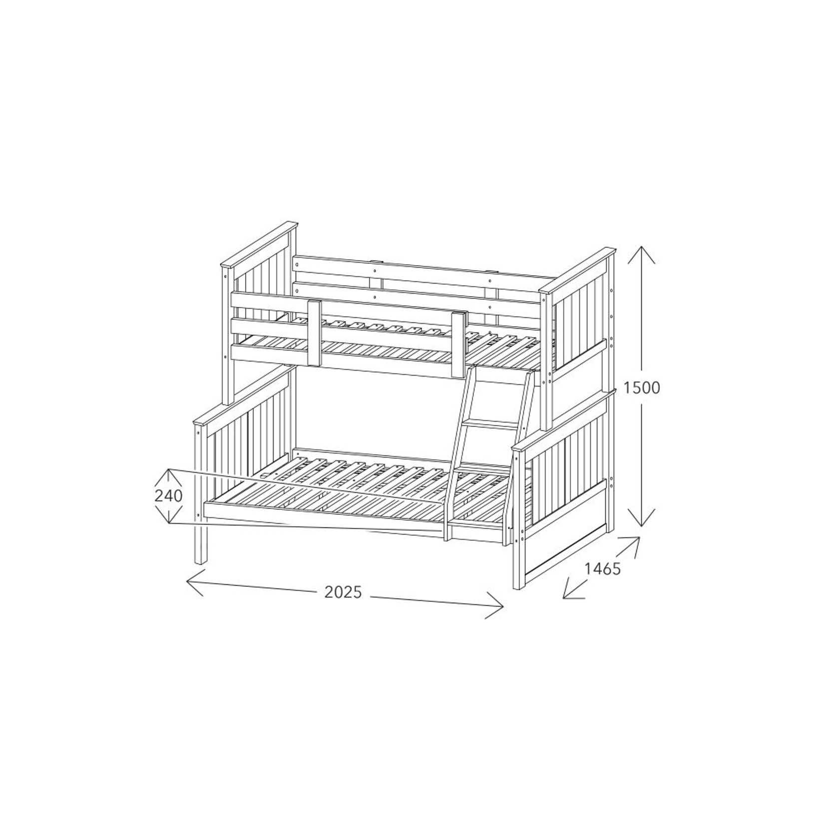 Myer Triple Bunk Bed with Storage Hardwood Frame ArchiPro AU