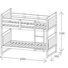 Myer Single Bunk Bed with Storage | Hardwood Frame gallery detail image