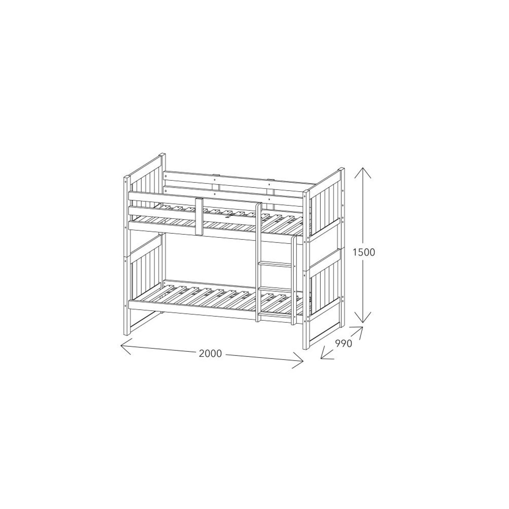 Myer Single Bunk Bed with Storage Hardwood Frame ArchiPro AU
