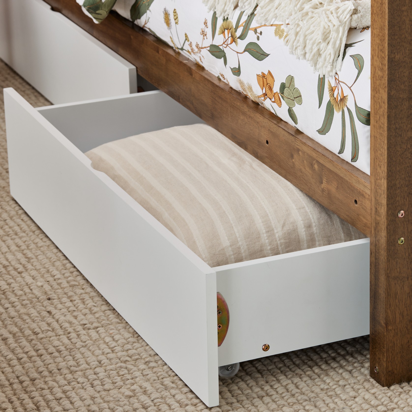 Myer King Single Bunk Bed with Storage | Walnut & White gallery detail image