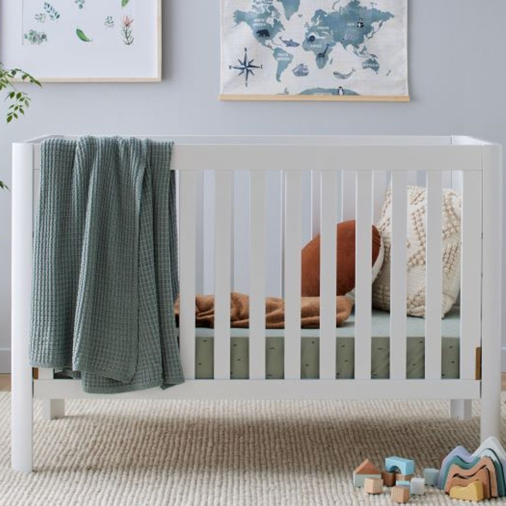 Aster Hardwood Baby Cot | White gallery detail image