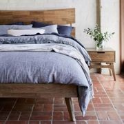 Cruz Hardwood Queen Size Bed Frame | Rustic Walnut gallery detail image
