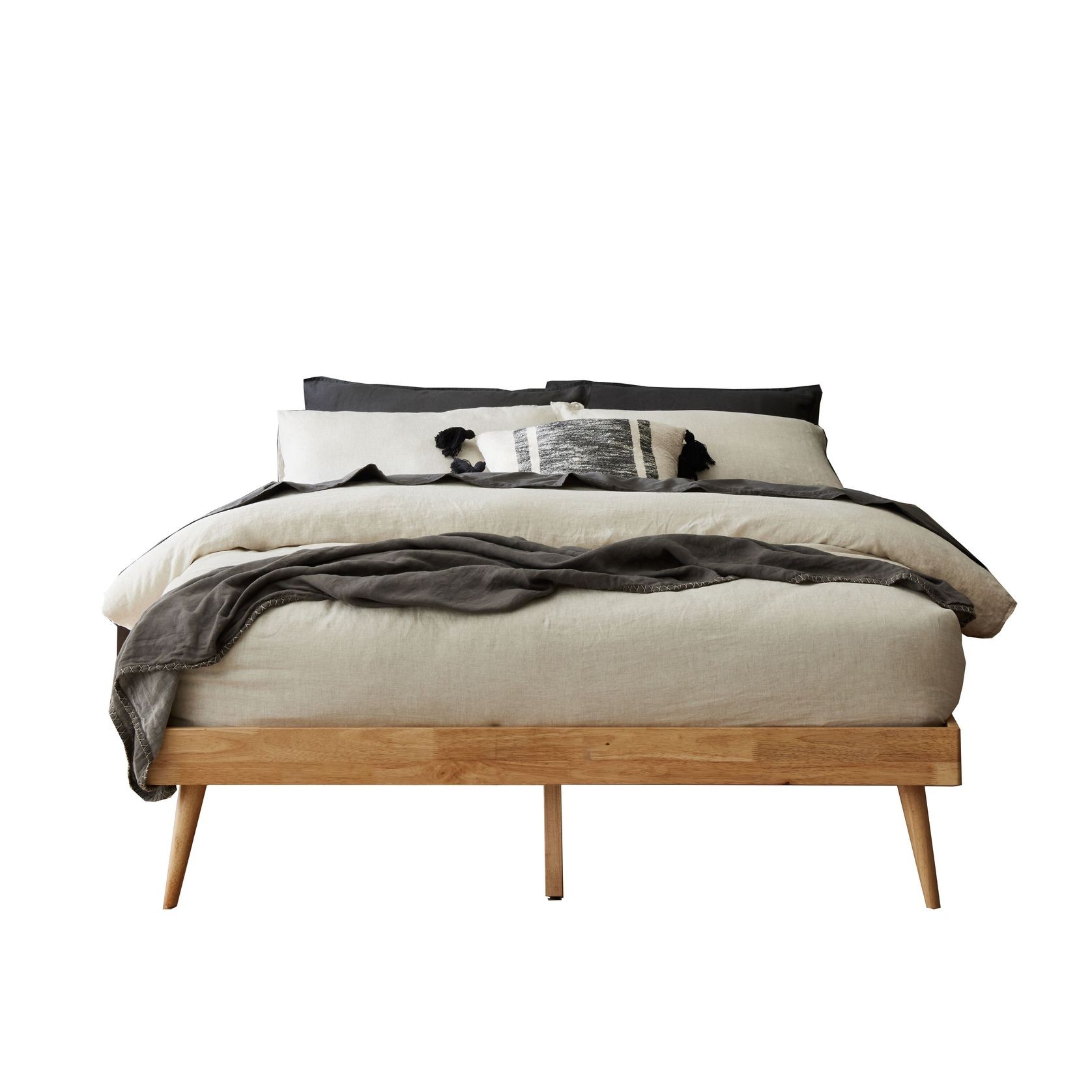 Franki Double Hardwood Bed Base Natural ArchiPro AU