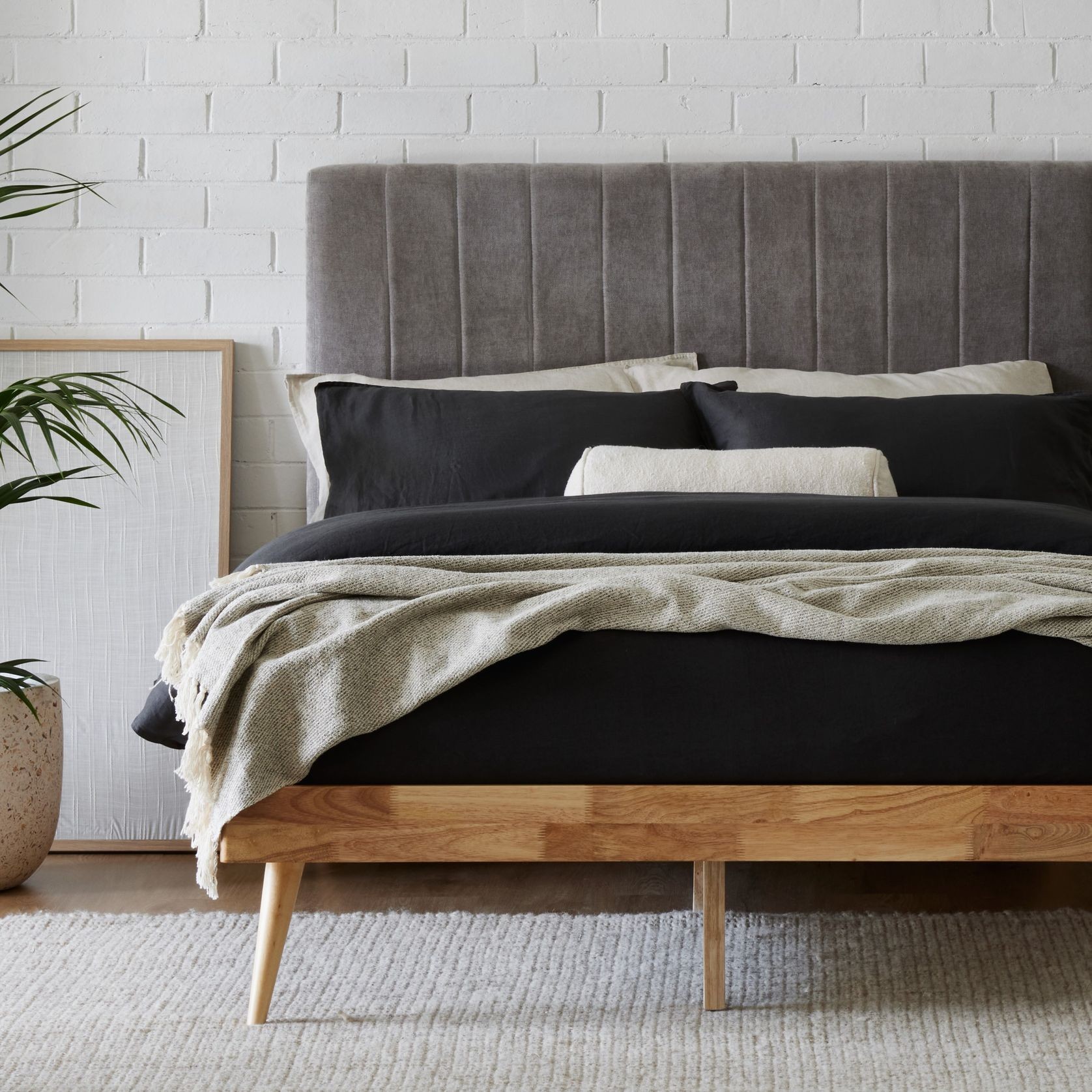 Franki 2PCE Double Headboard and Base Bundle Natural ArchiPro AU