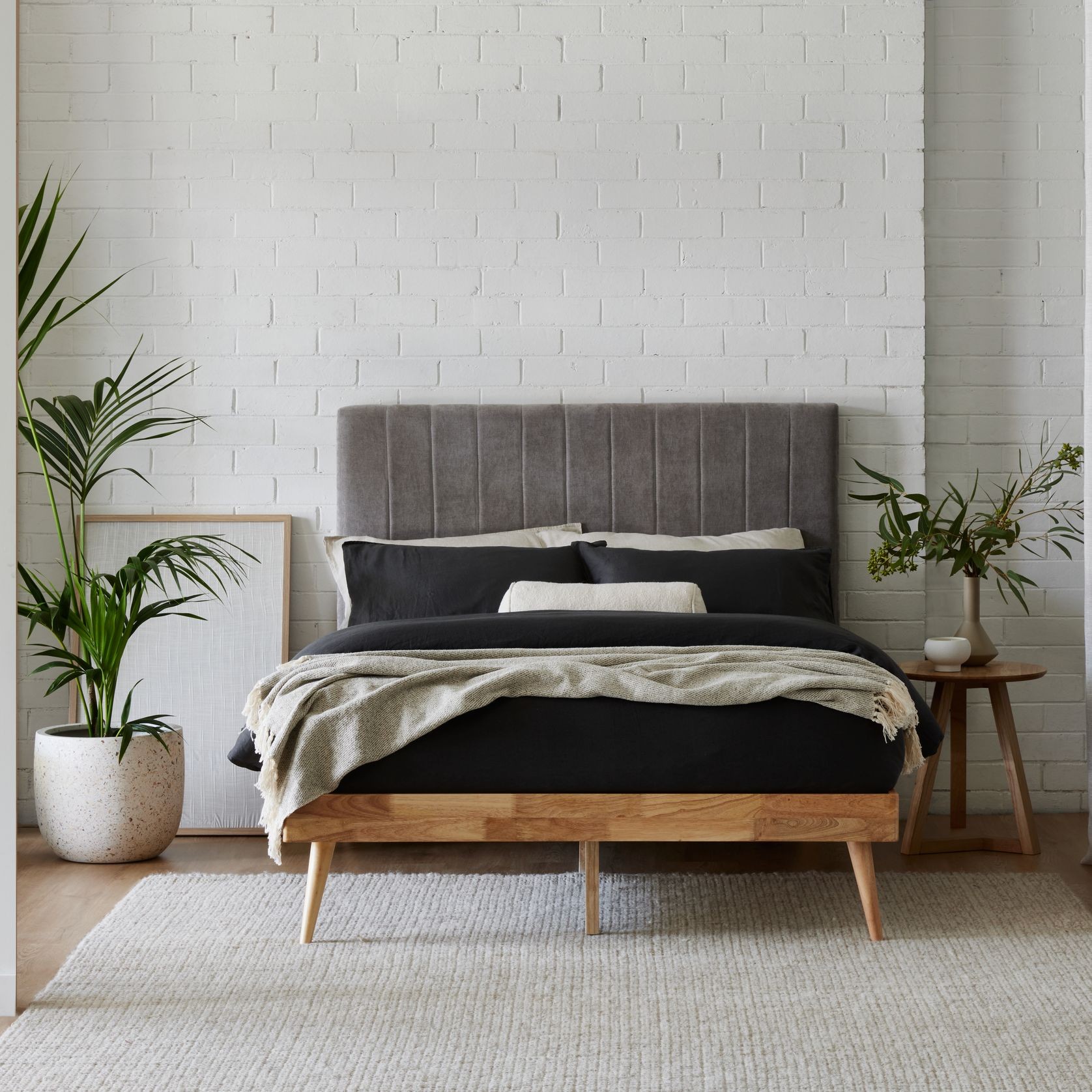 Franki 2PCE Double Headboard and Base Bundle Natural ArchiPro AU