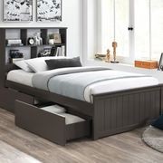 Myer Grey King Single Bed with Storage | Hardwood Frame gallery detail image