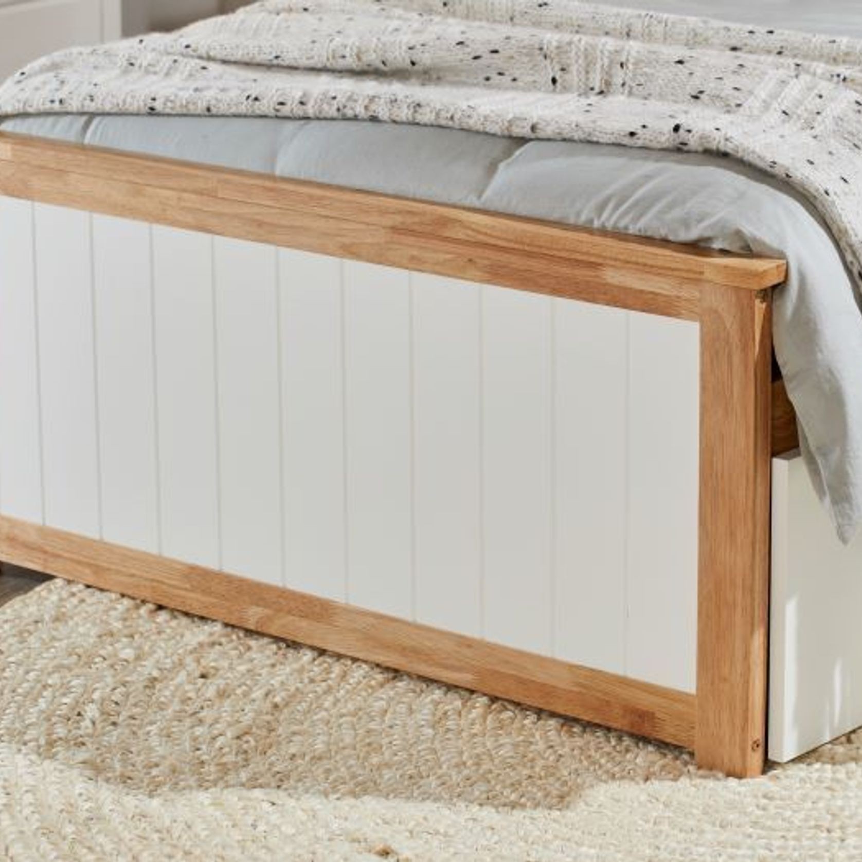 Myer Single Bed with Storage Natural Hardwood Frame ArchiPro AU