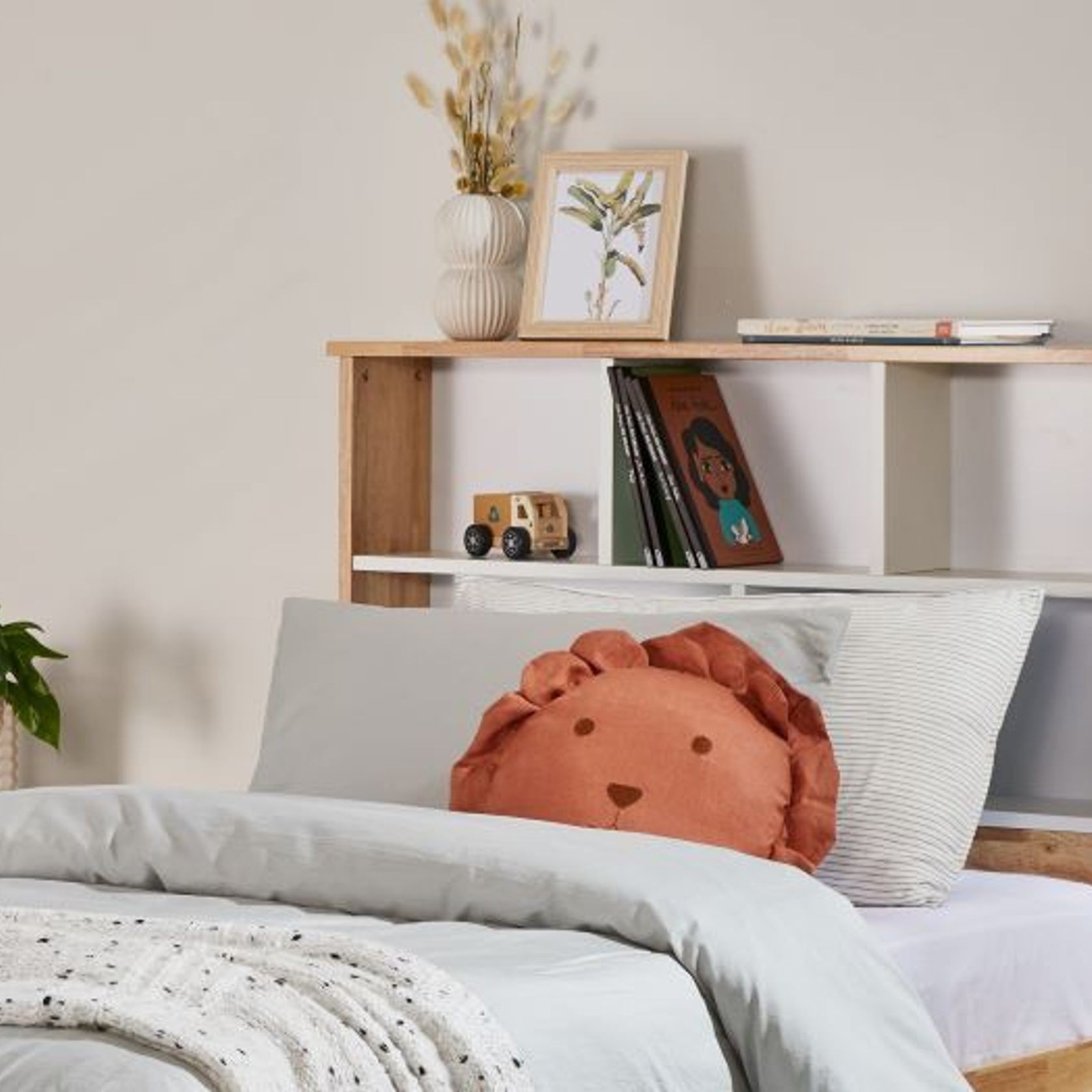 Myer Single Bed with Storage Natural Hardwood Frame ArchiPro AU