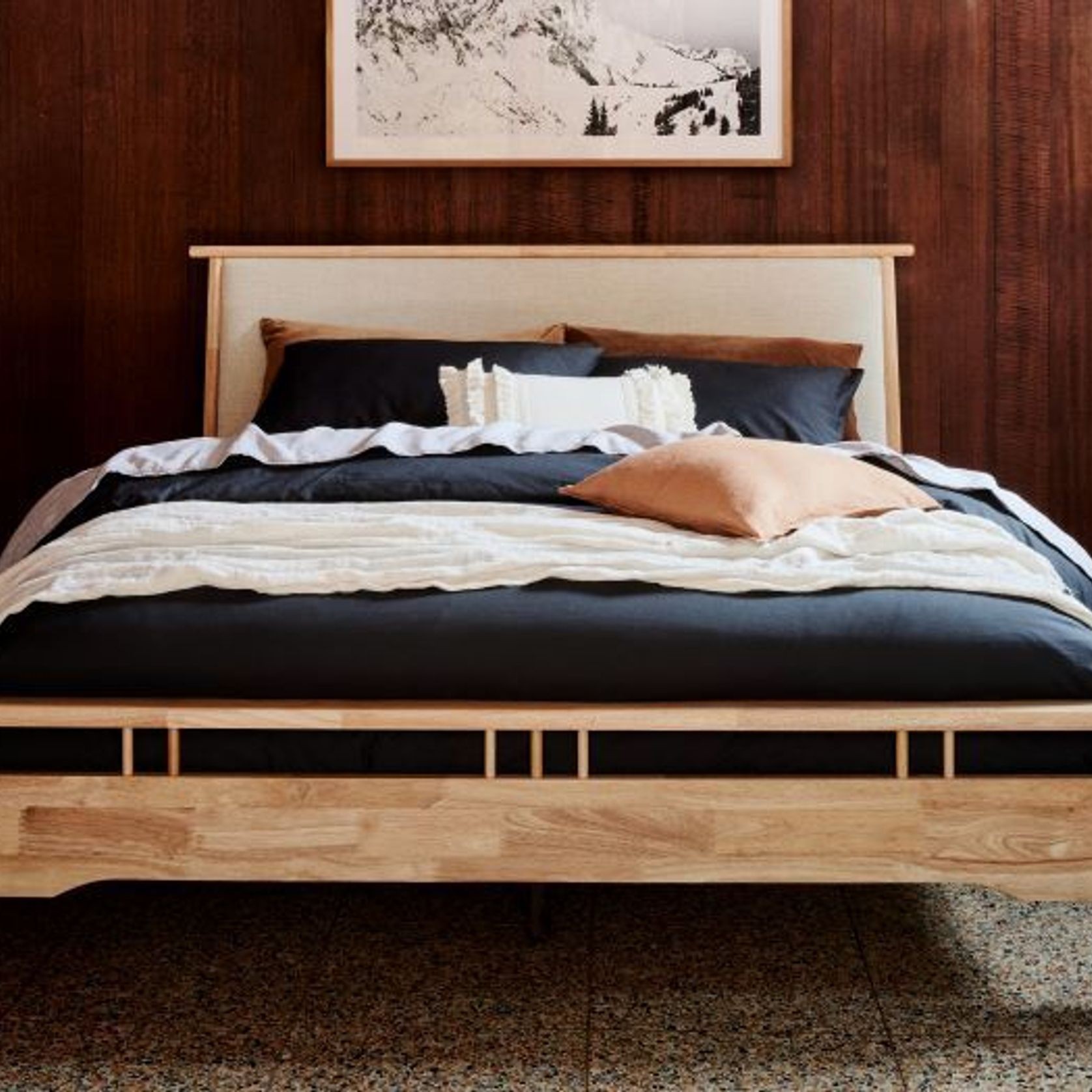 Oslo Queen Hardwood Bed Frame | Natural gallery detail image